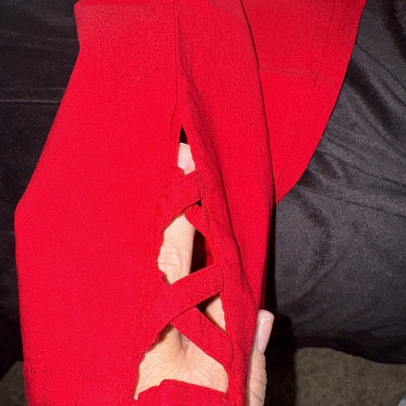 Women's Size‎ 16 Pull On Cropped Pants By Kim Roger's Red - Picture 4 of 10